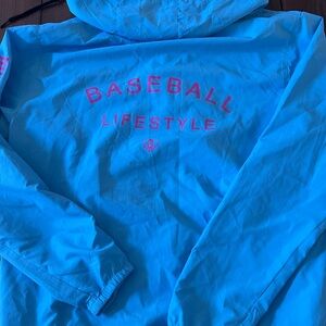 Baseball Lifestyle 101 Lightweight Jacket Baby Blue and Pink